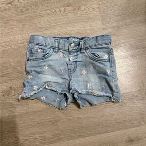 Kids Blue Denim Daisy Shorts